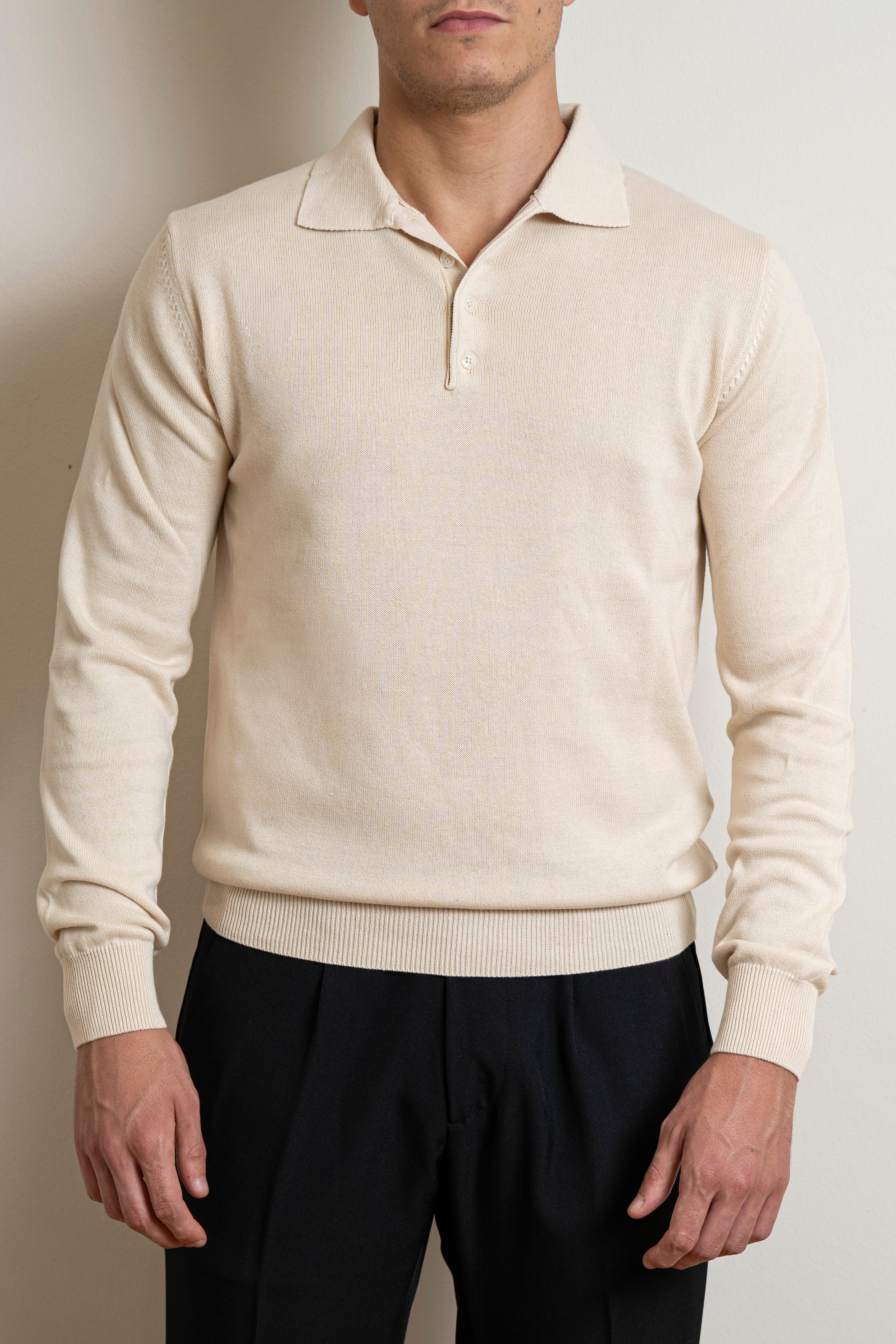 Polo Quattro Bottoni Crema