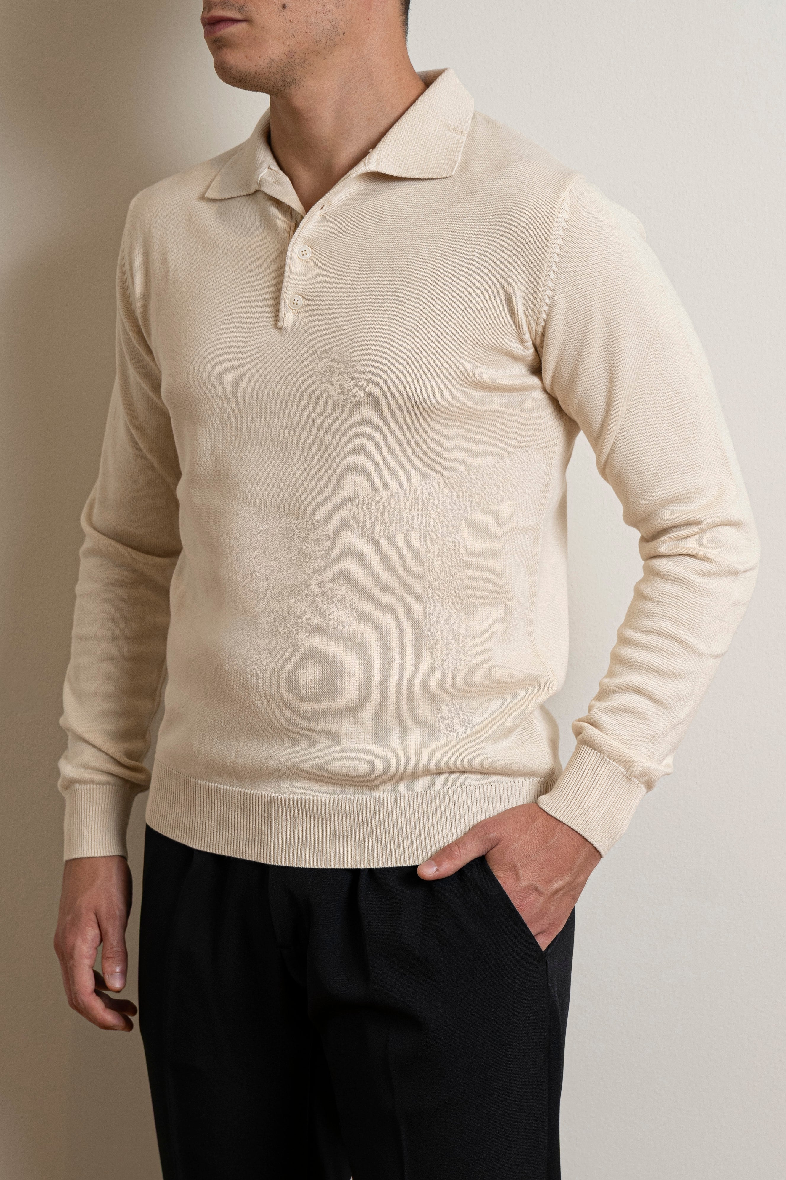 Polo Quattro Bottoni Crema