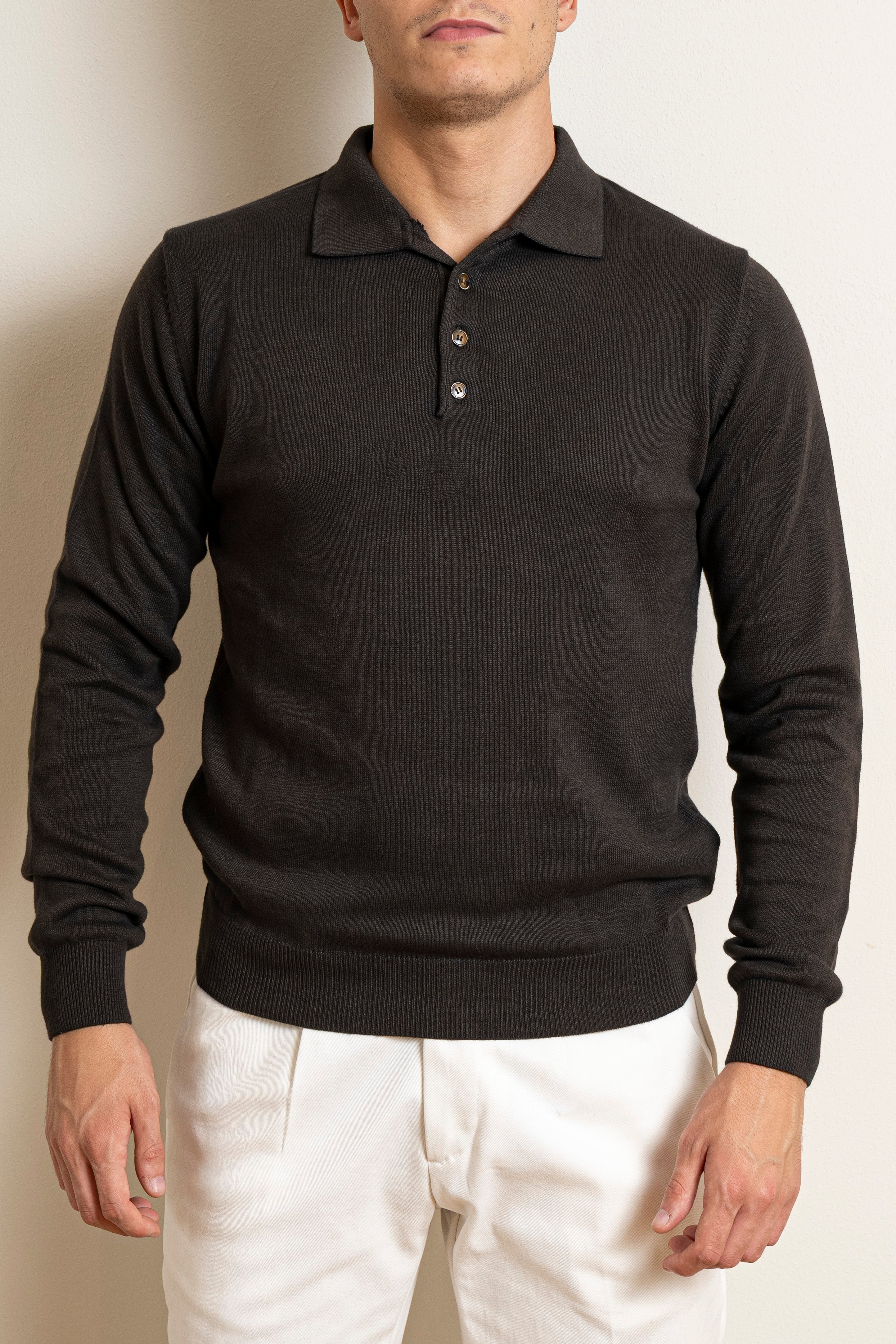 Polo Quattro Bottoni Moro