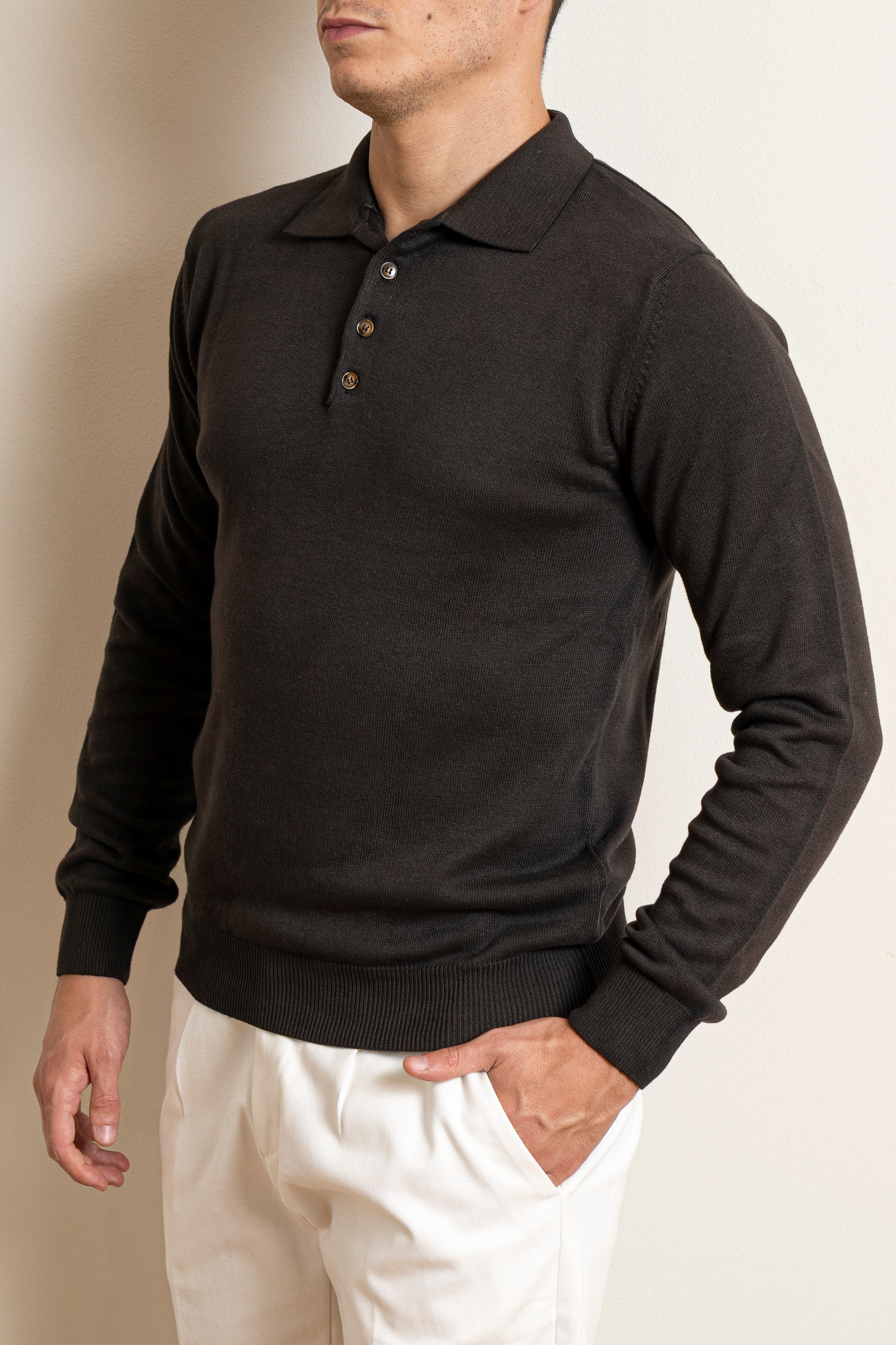 Polo Quattro Bottoni Moro