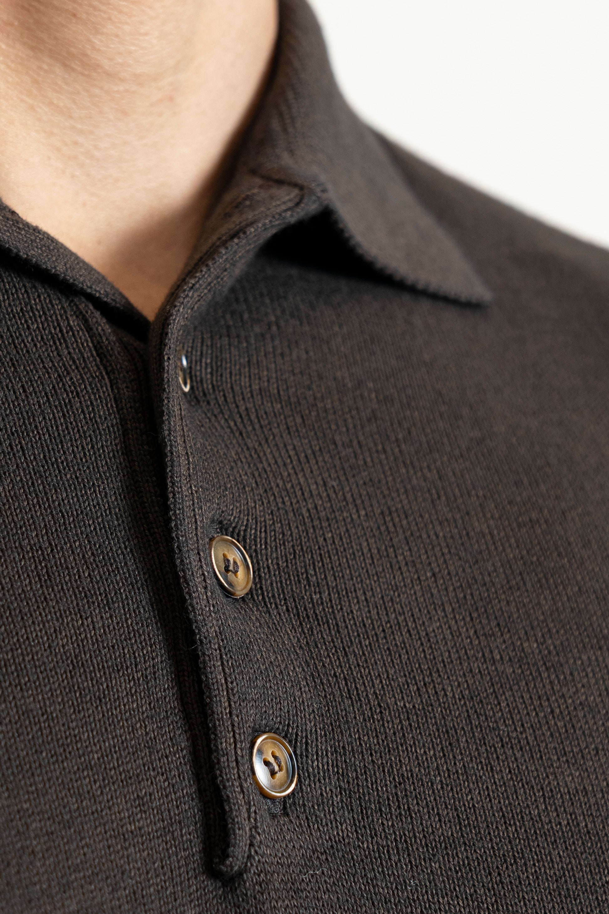 Polo Quattro Bottoni Moro