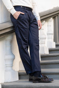 Pantalone Stile Classico Blu Navy