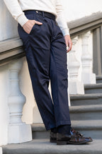 Pantalone Stile Classico Blu Navy