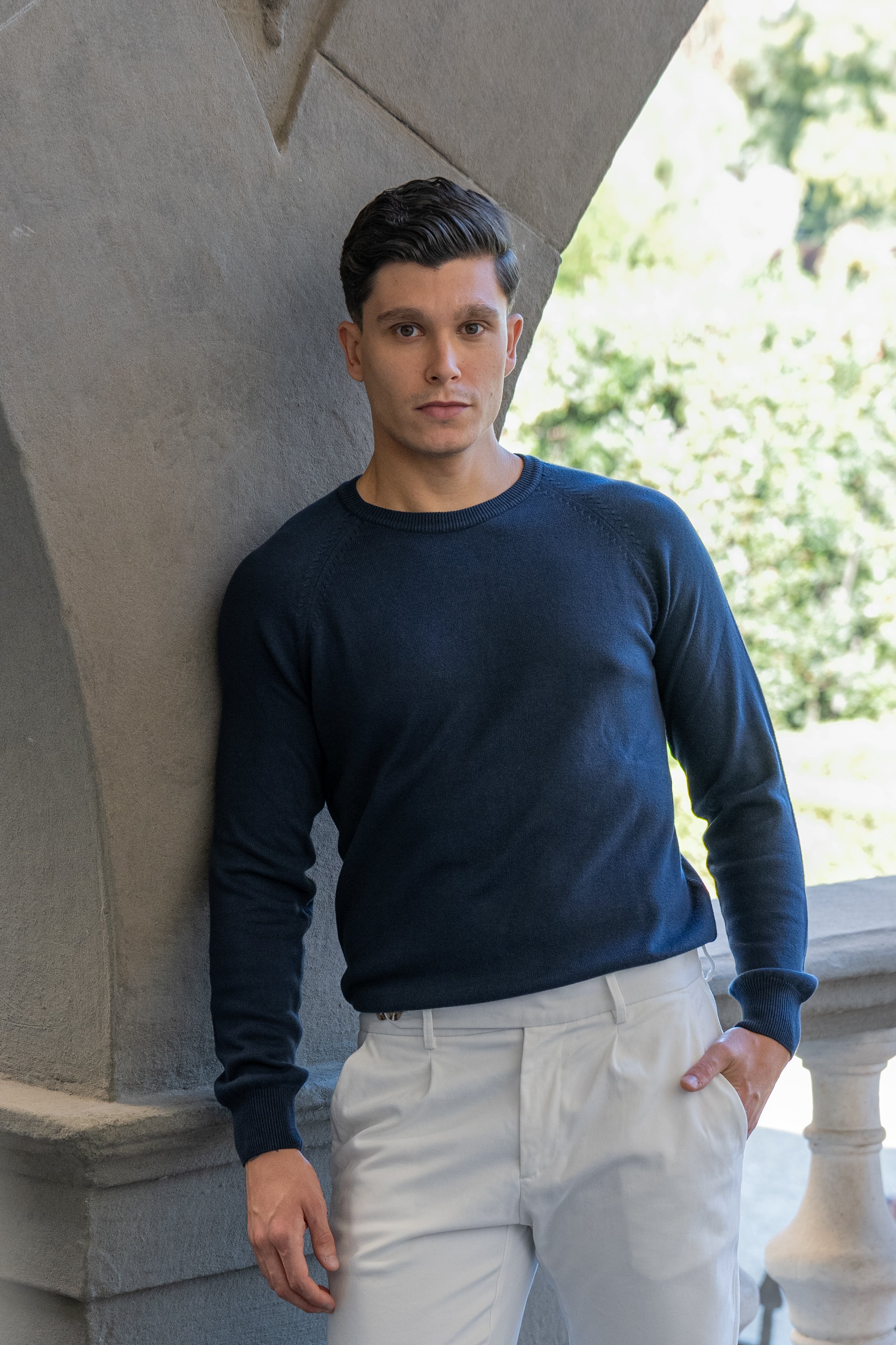 Maglioncino Girocollo Blu Navy