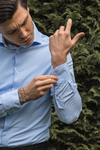 Camicia Bacchettata Azzurra