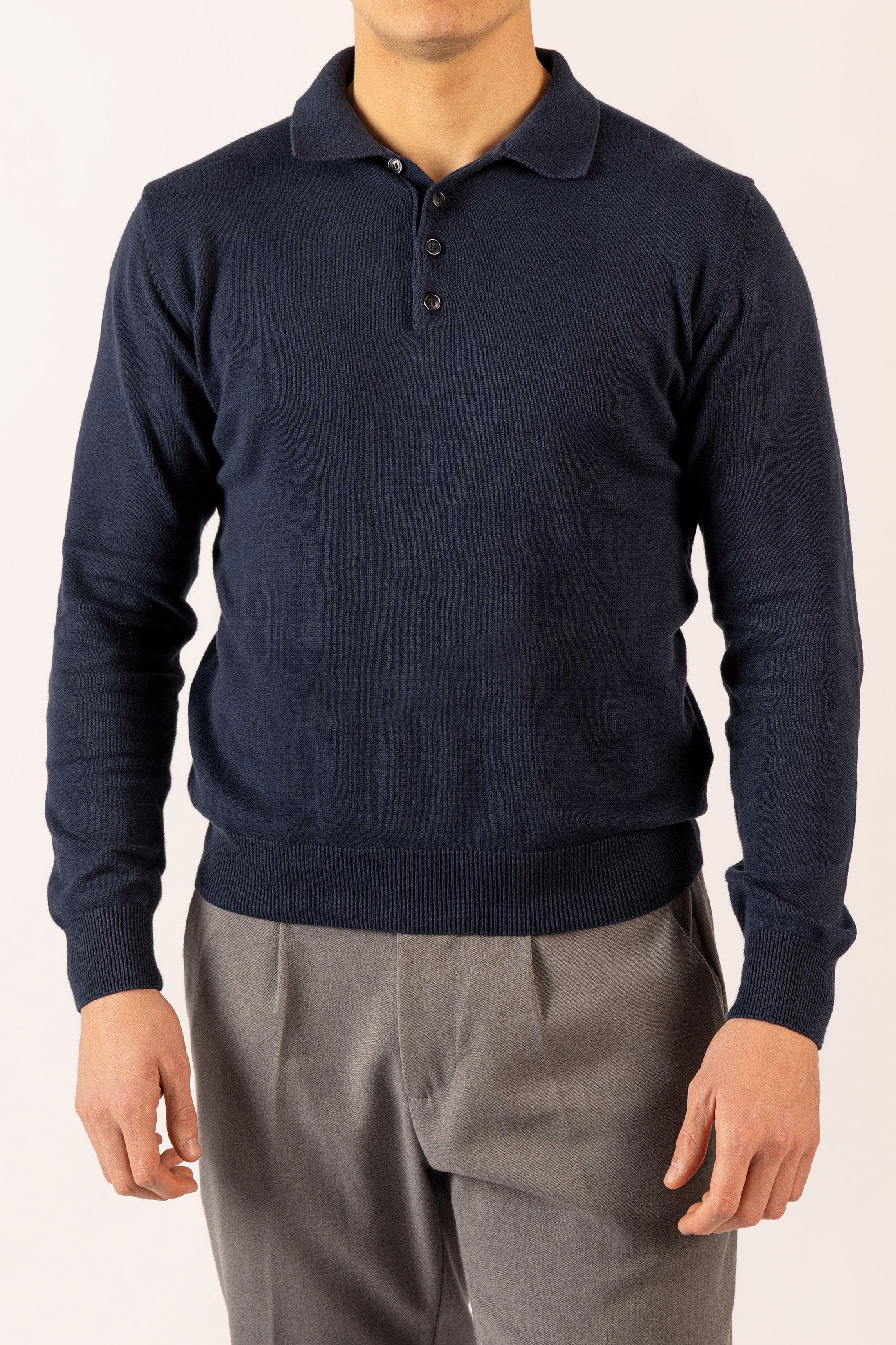 Polo Quattro Bottoni Blu navy