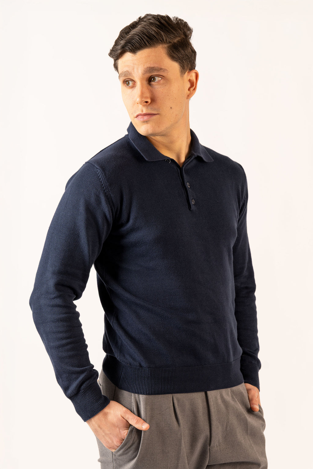 Polo Quattro Bottoni Blu navy