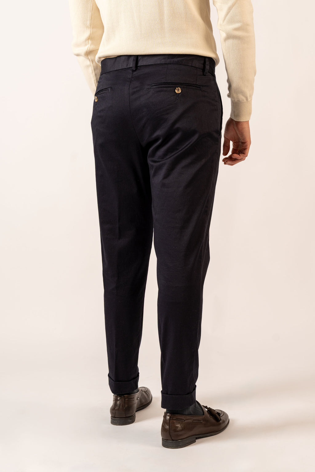 Pantalone Stile Classico Blu Navy