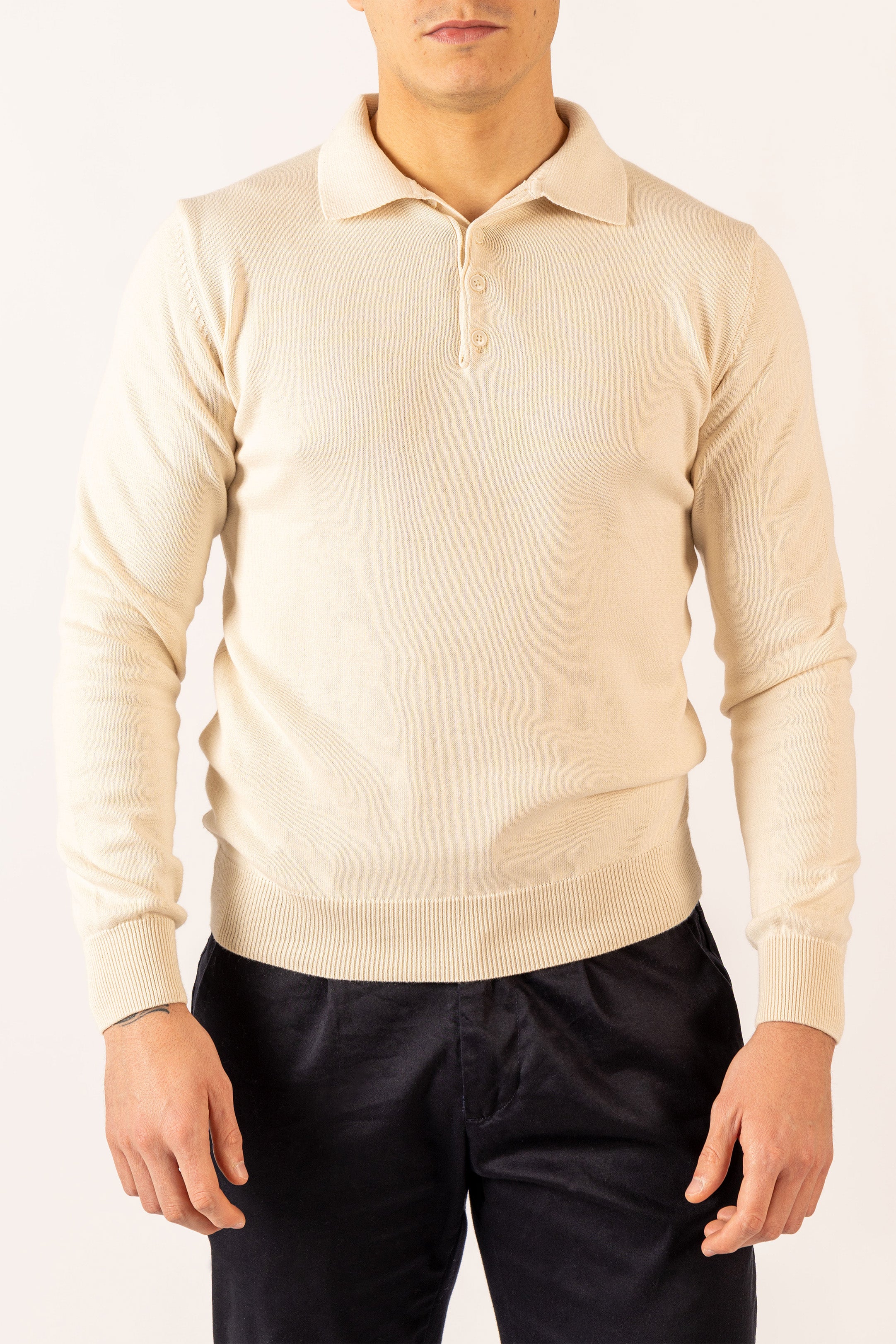 Polo Quattro Bottoni Crema