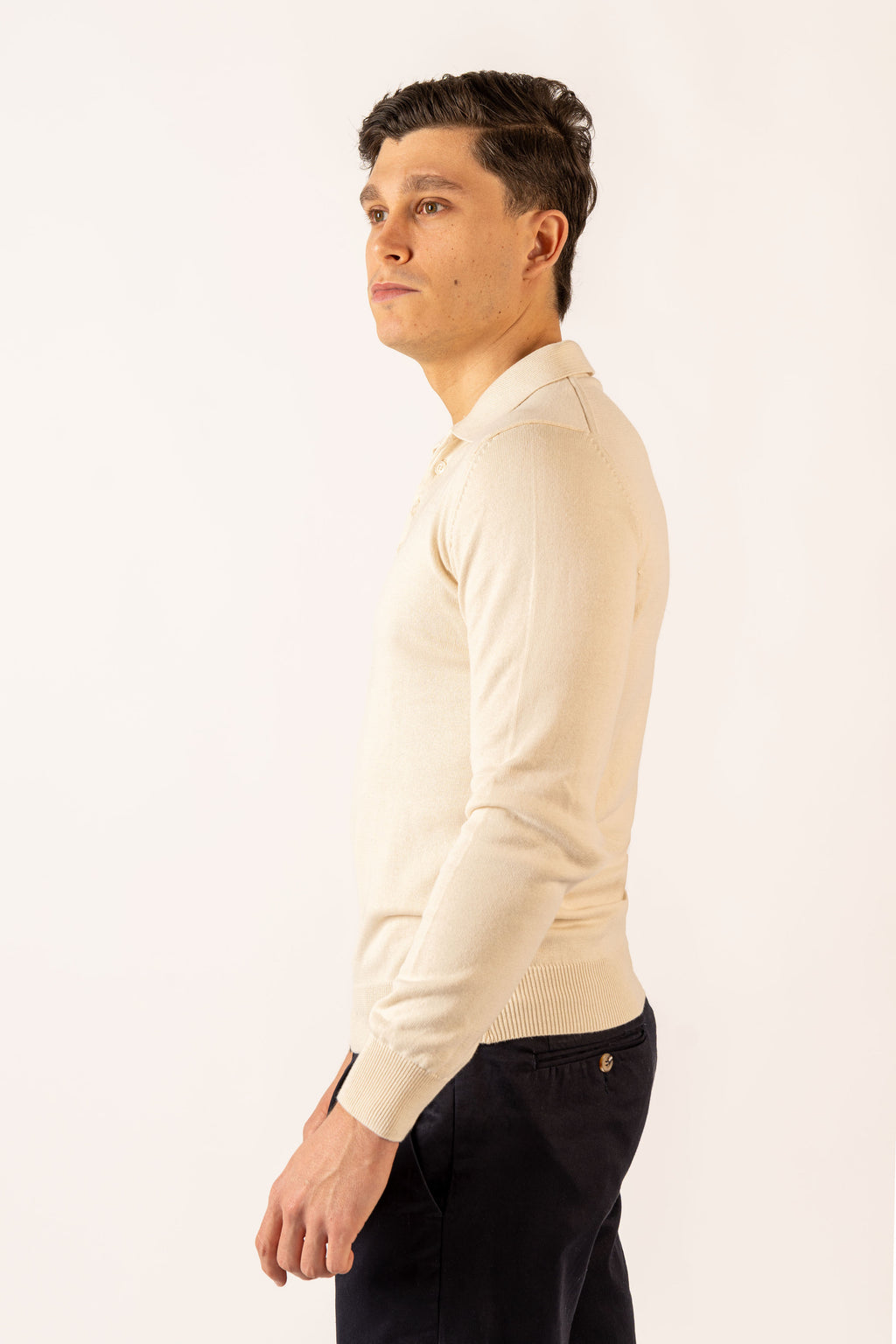 Polo Quattro Bottoni Crema