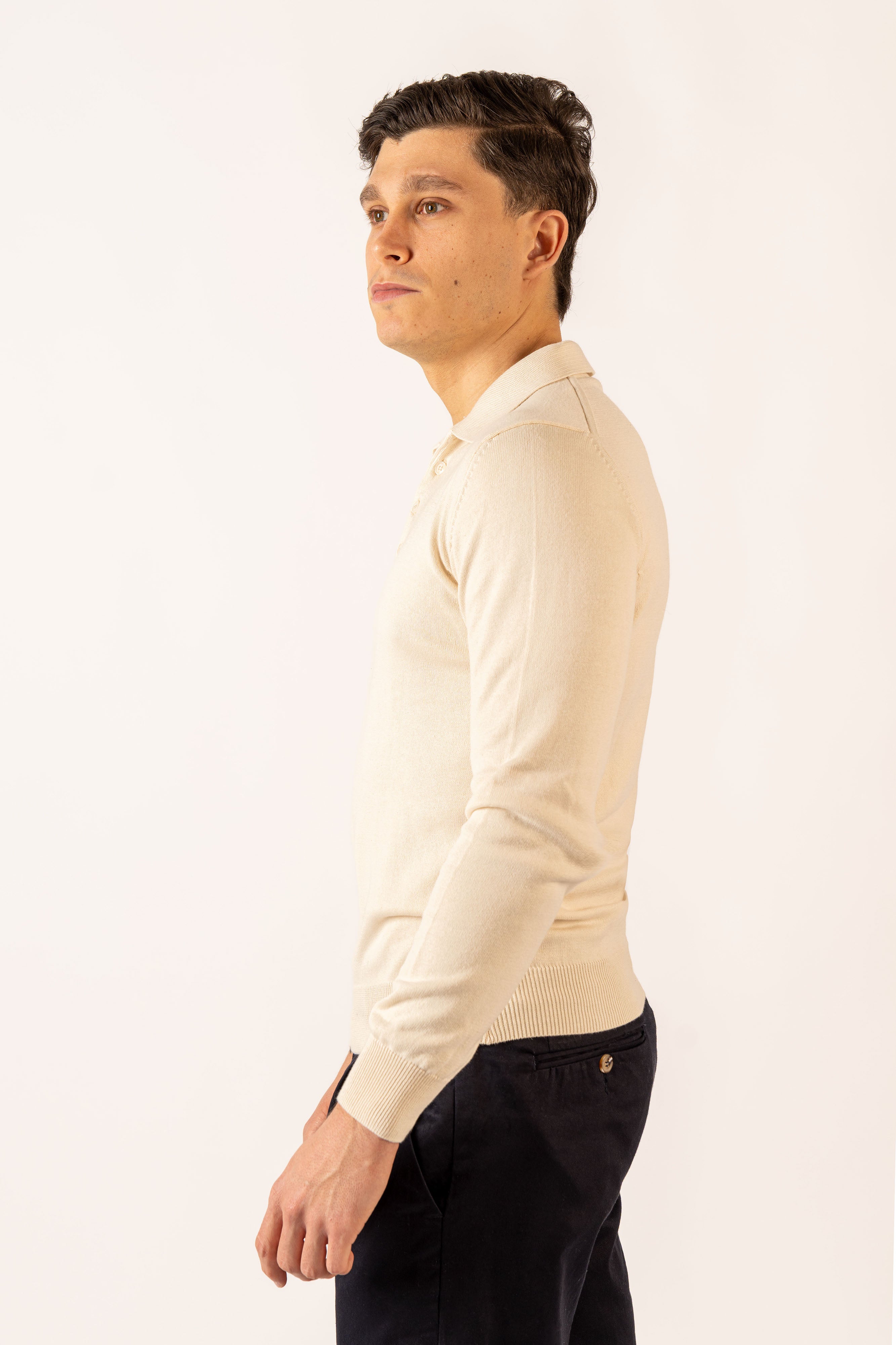 Polo Quattro Bottoni Crema