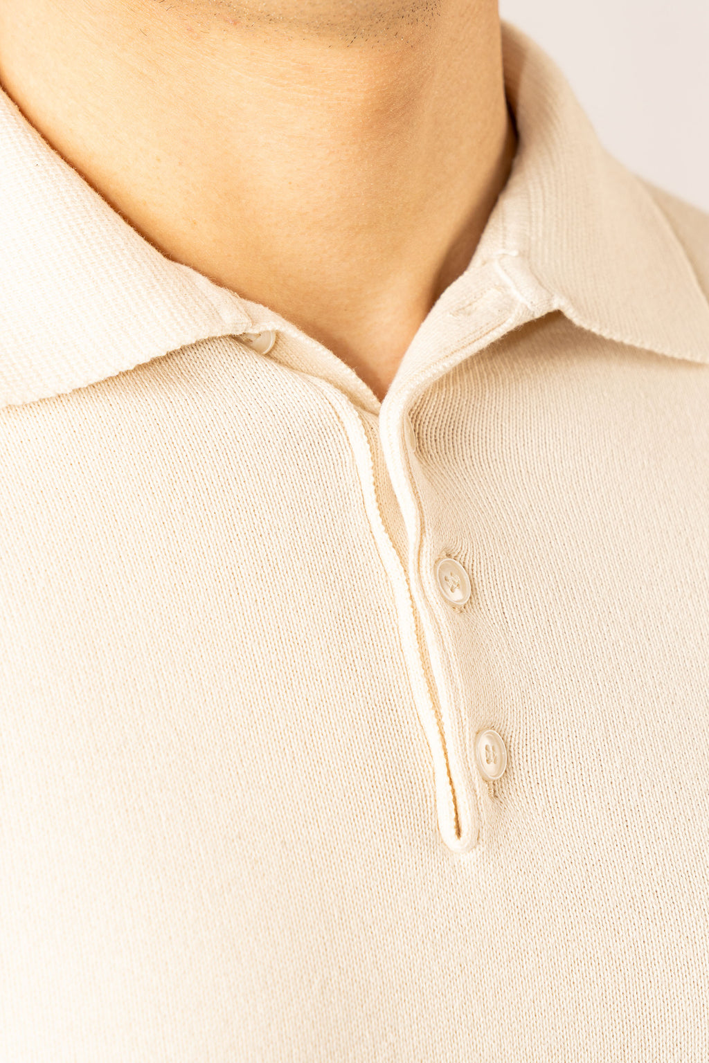 Polo Quattro Bottoni Crema
