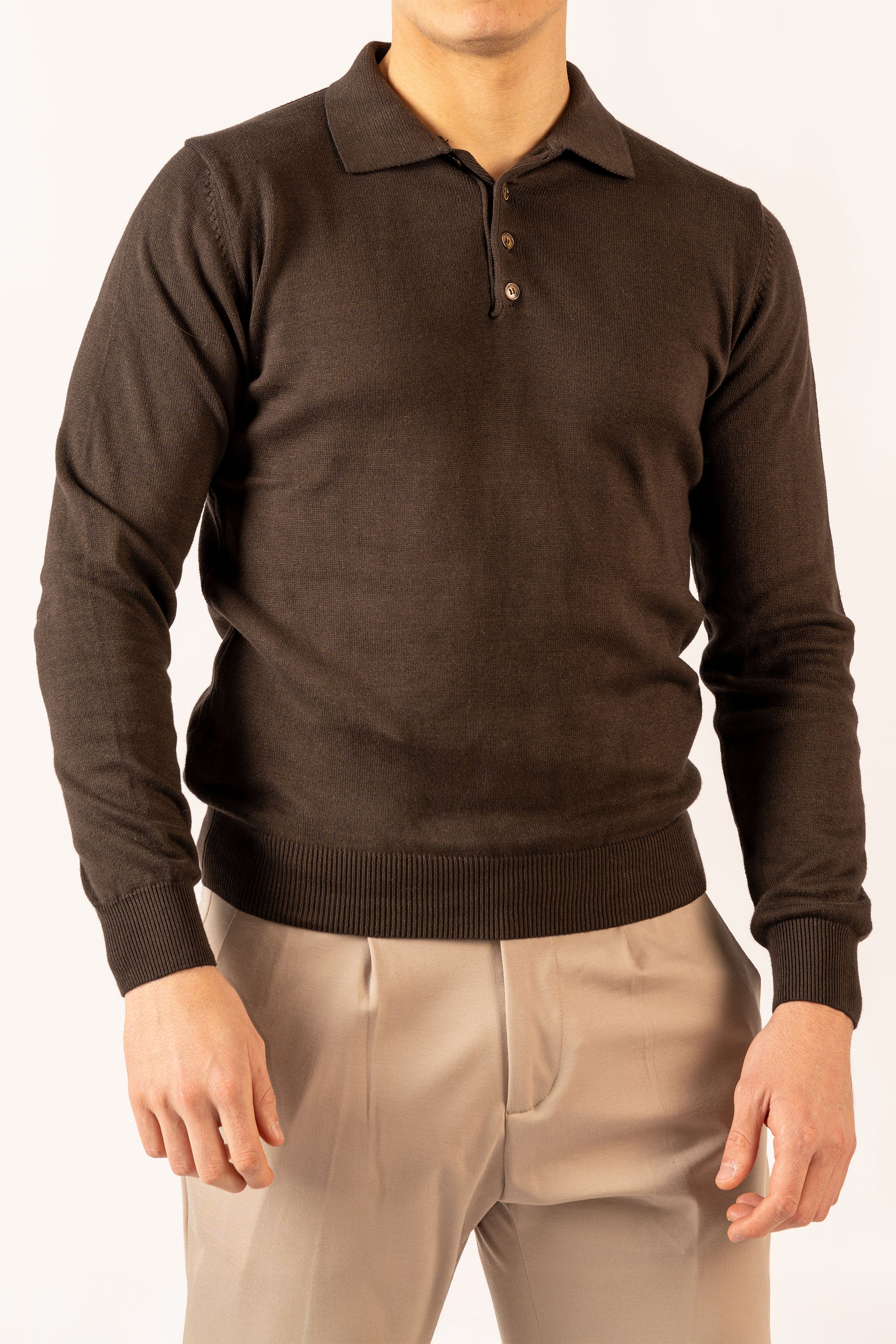 Polo Quattro Bottoni Moro