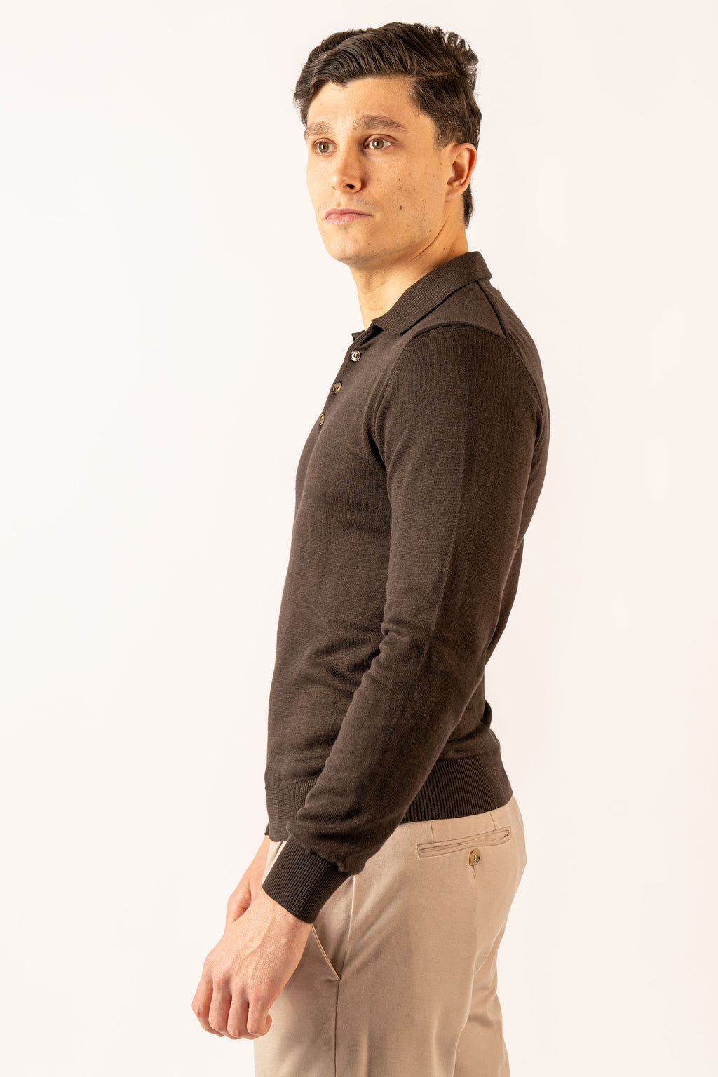 Polo Quattro Bottoni Moro