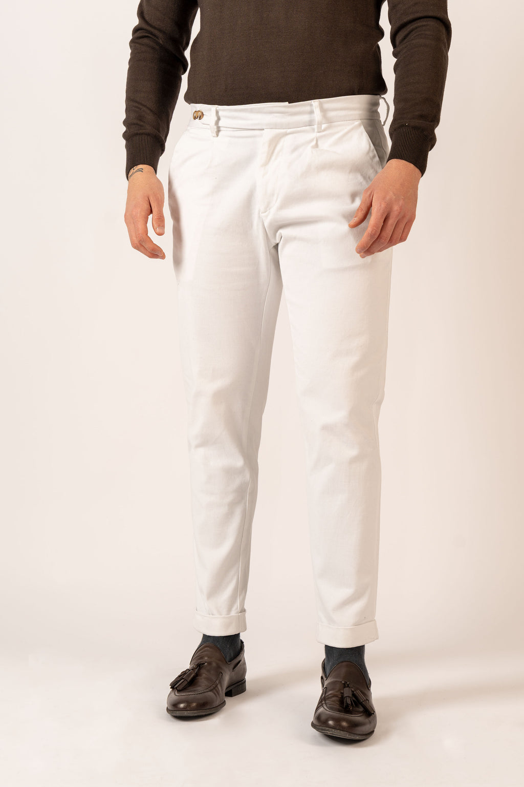 Pantalone Stile Classico Bianco