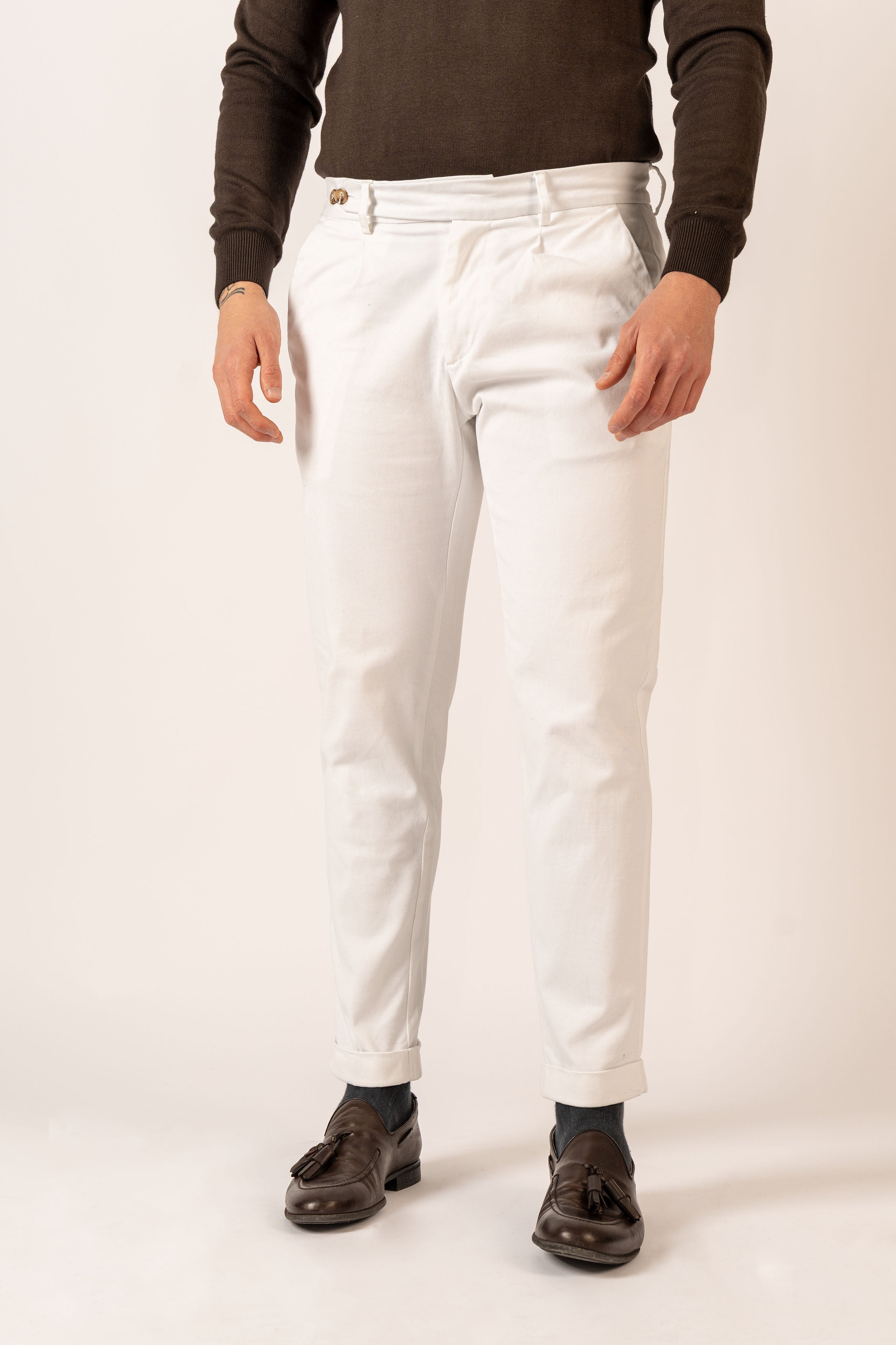 Pantalone Stile Classico Bianco