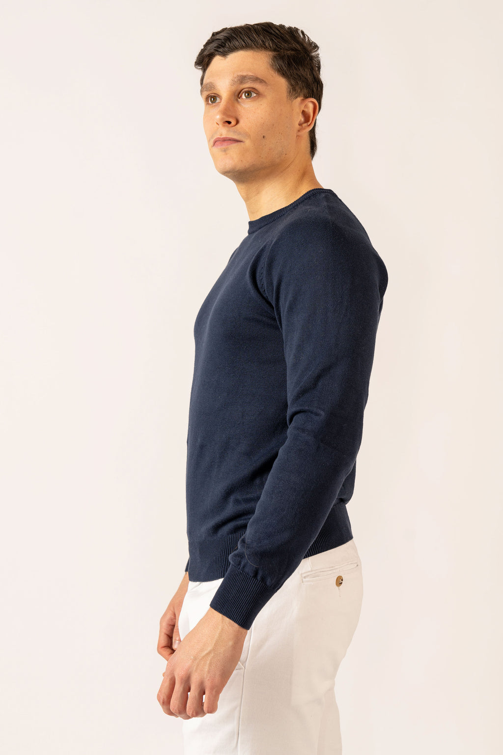 Maglioncino Girocollo Blu Navy