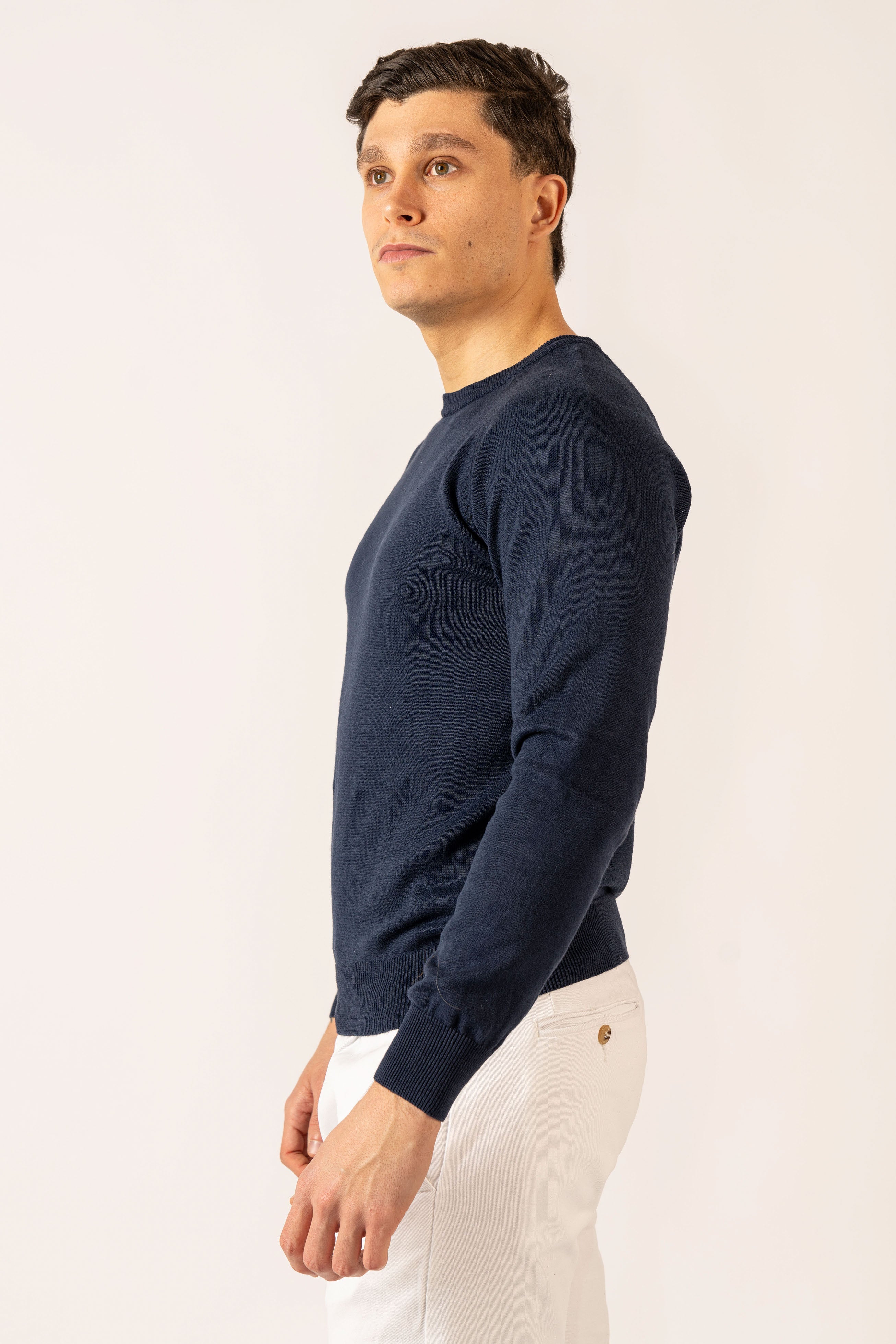 Maglioncino Girocollo Blu Navy