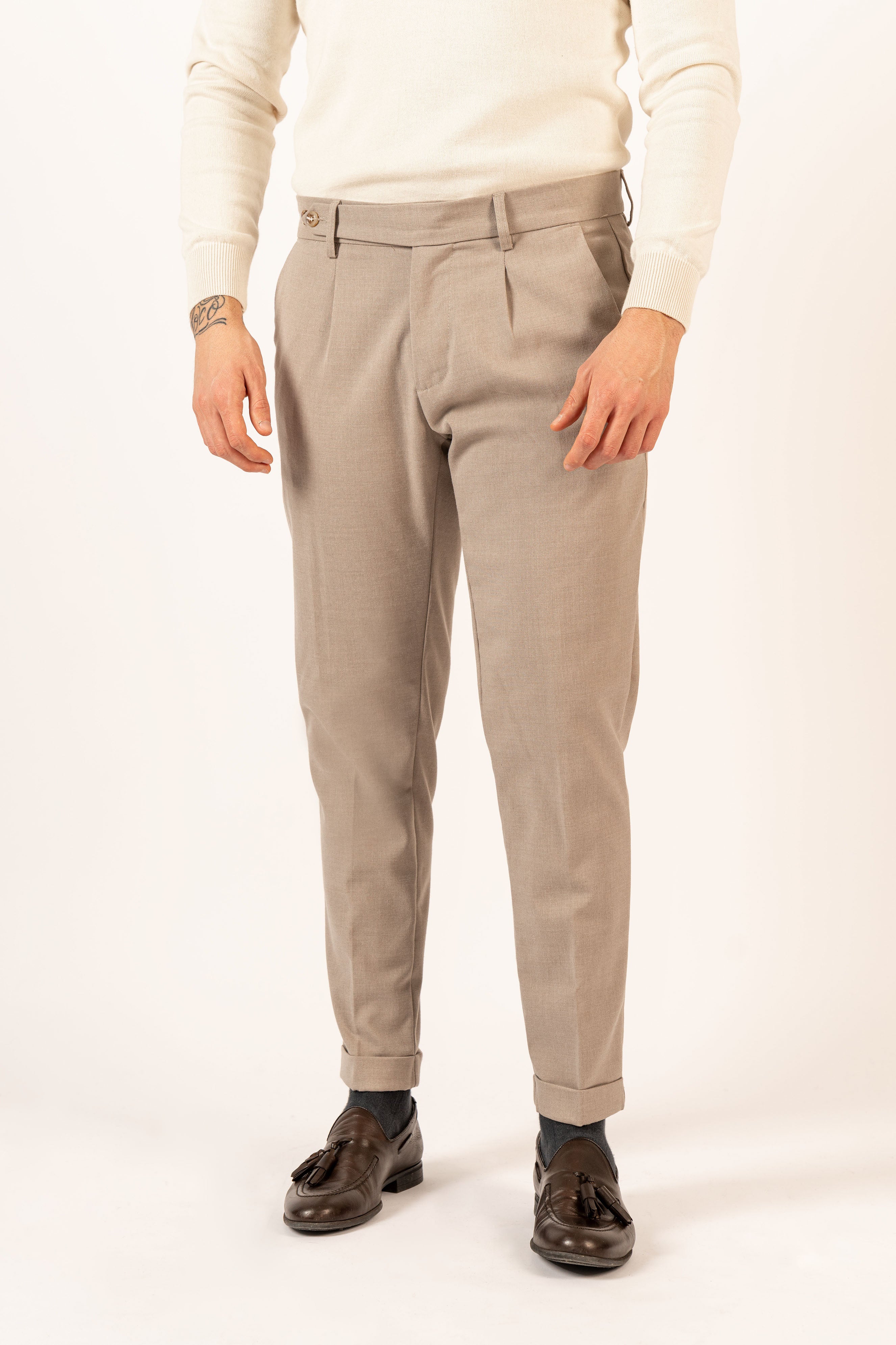 Pantalone Stile Classico Beige