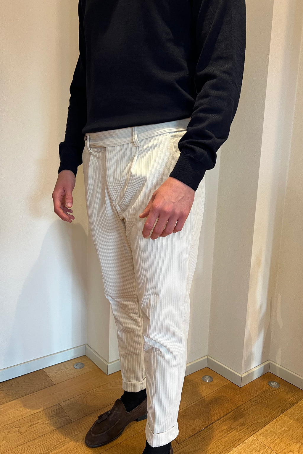 Pantalone Velluto Bianco