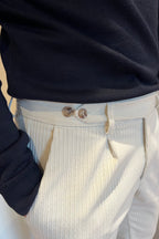 Pantalone Velluto Bianco