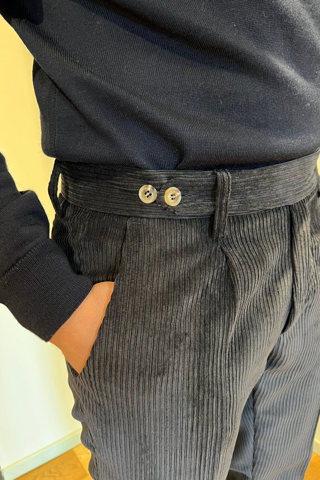 Pantalone Velluto Blu navy